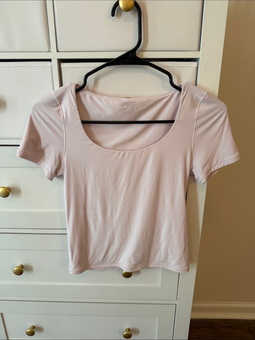 aerie Blush Scoop Neck Short Sleeve Crop Top